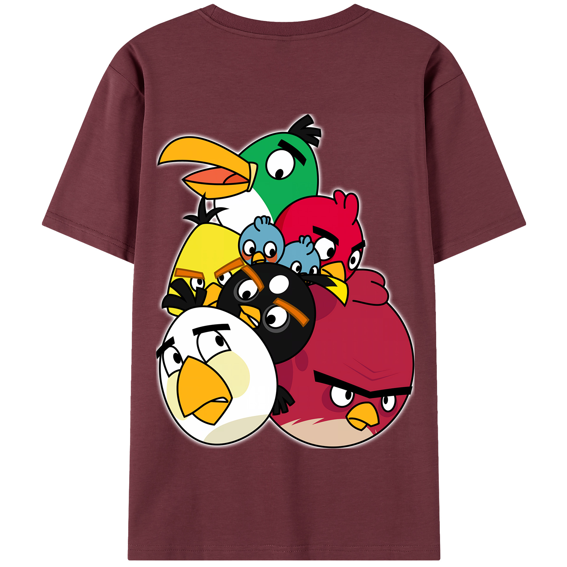 （画像用） Angry Birds アングリーバード 綿100％半袖Tシャツ（背面プリント）